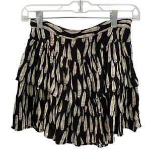 Bethany Mota size S black & cream layered ruffles mini skirt casual flirty fun
